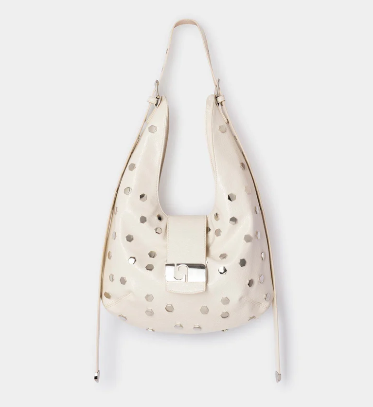 VIXEN ECRU STUDS BAG crudo